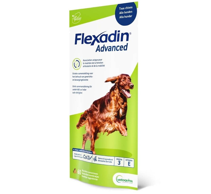 Vétoquinol Flexadin Advanced + Boswellia Hond 60 Kauwbrokjes 180 g