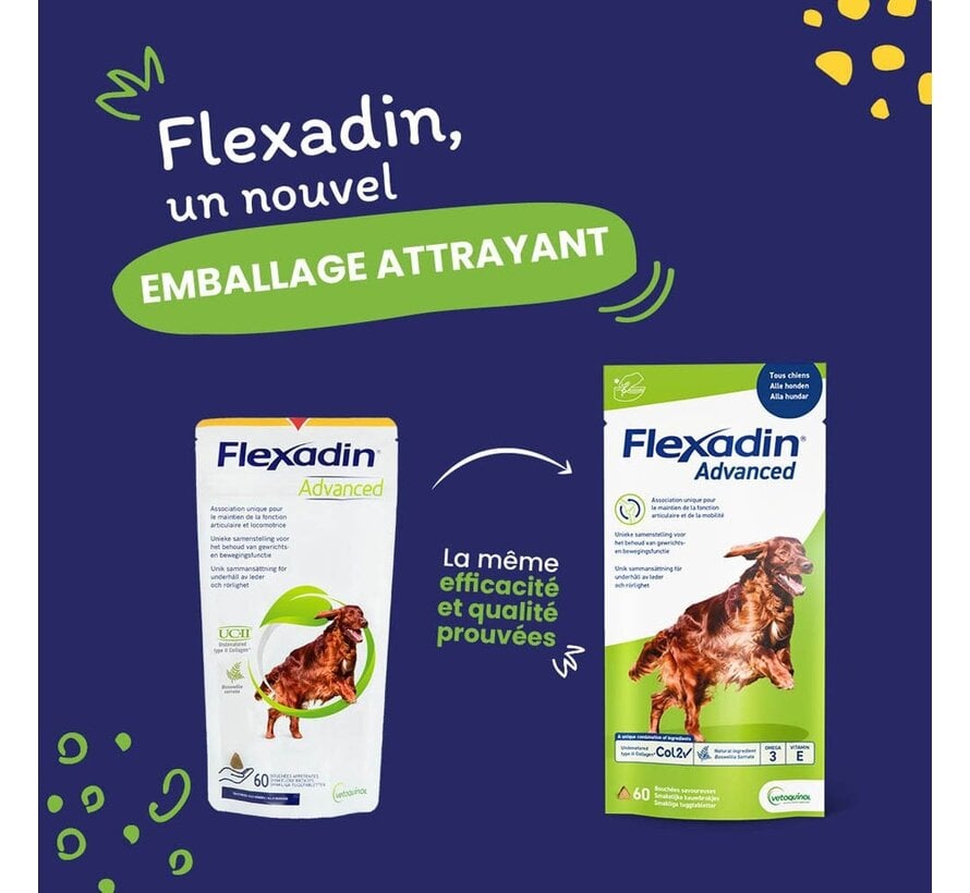 Vétoquinol Flexadin Advanced + Boswellia Hond 60 Kauwbrokjes 180 g
