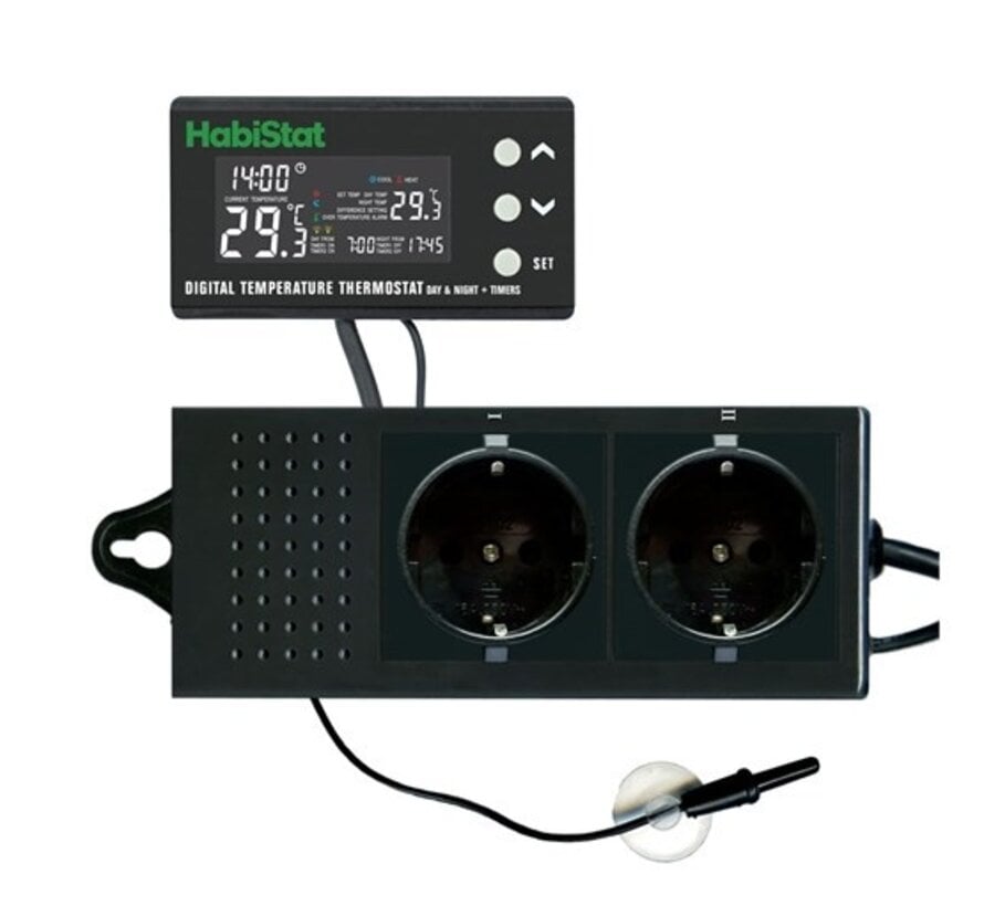 HabiStat Digital Temperature Thermostat Dag/Nacht + Timers 600W EU