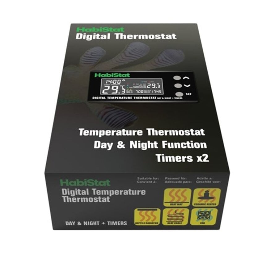 HabiStat Digital Temperature Thermostat Dag/Nacht + Timers 600W EU