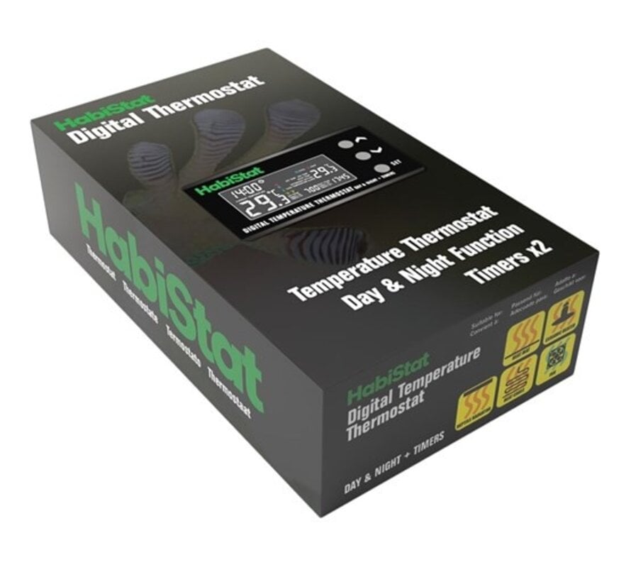 HabiStat Digital Temperature Thermostat Dag/Nacht + Timers 600W EU