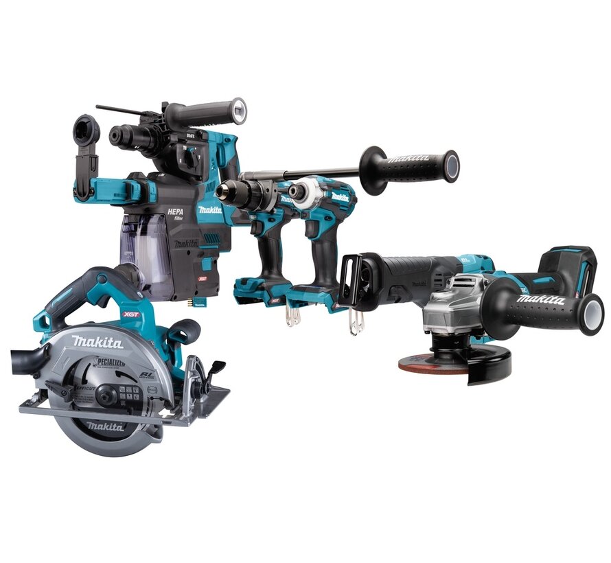 Makita DK0128G601 XGT 40V Max 6-delige Combiset 2x4,0Ah