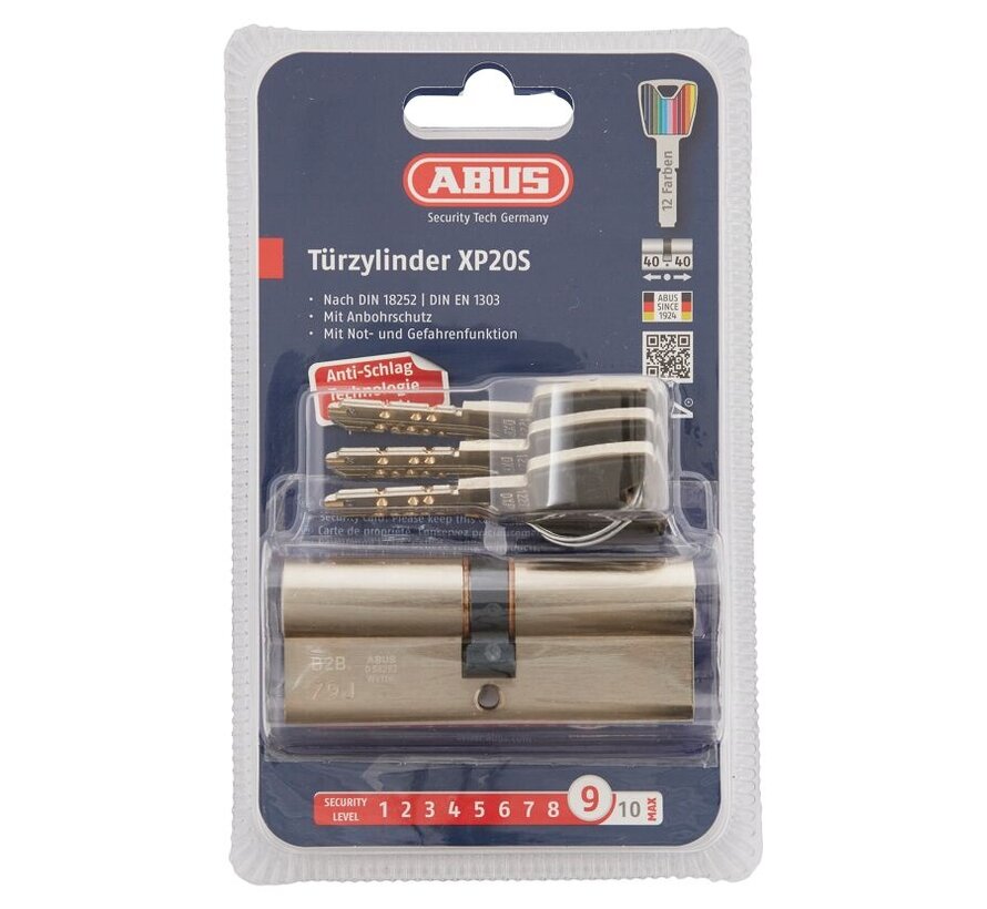 ABUS XP20SN Profielcilinder 40/40 mm – 3 Keersleutels