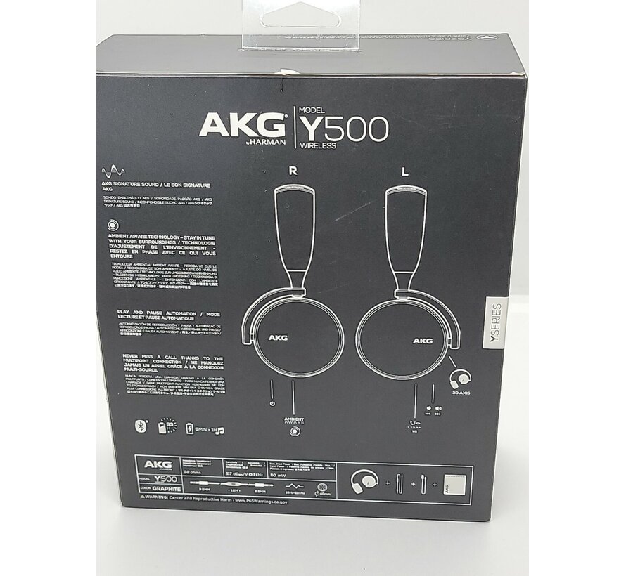 AKG Y500 Wireless On-Ear Koptelefoon Zwart – 33 uur