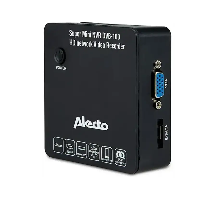 Alecto DVB-100 Beveiligingsset – NVR met 2 WiFi-camera’s