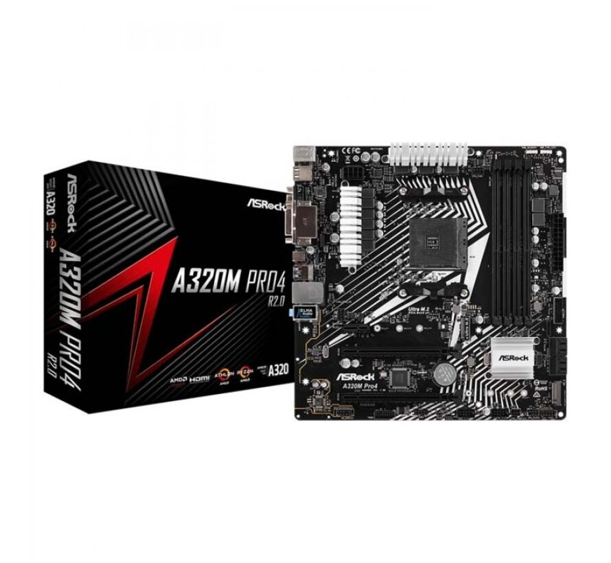 ASRock A320M Pro4 R2.0 – AM4 Micro-ATX Moederbord