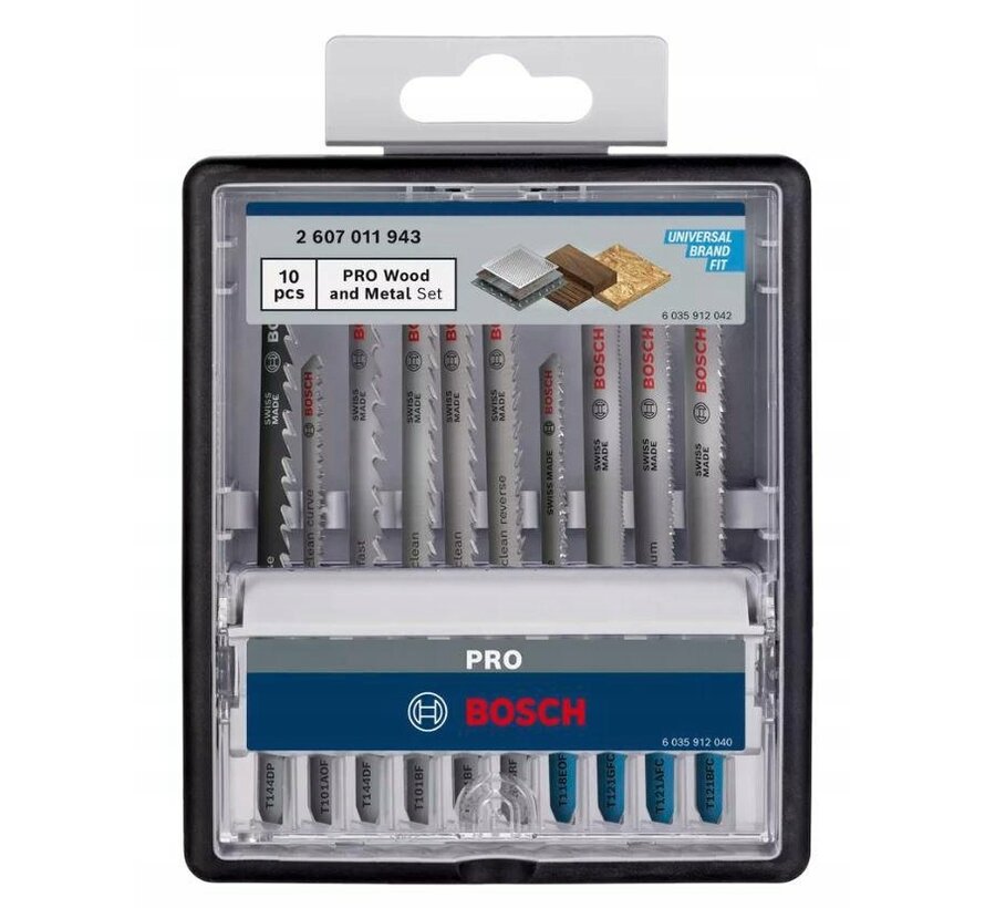 Bosch PRO Wood & Metal Decoupeerzaagbladenset – 10-delig