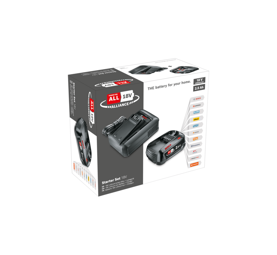 Bosch 18V Starterset – 2,5Ah Accu en AL 18V-44 Lader