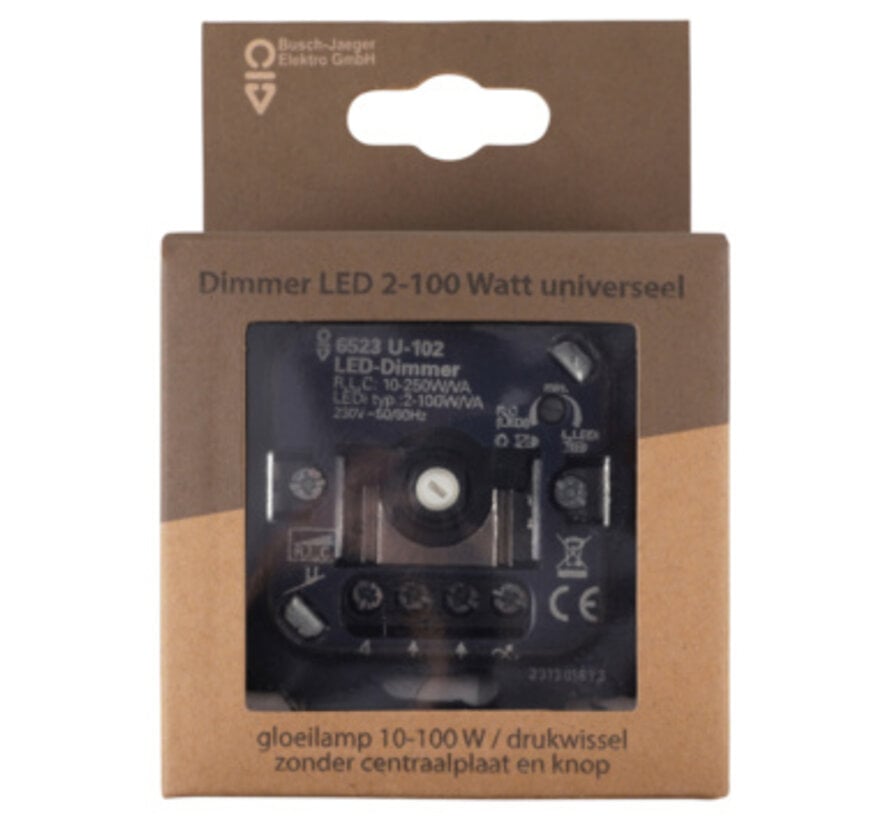 Busch-Jaeger 6523 U-102-500 LED Inbouwdimmer – 2–100W