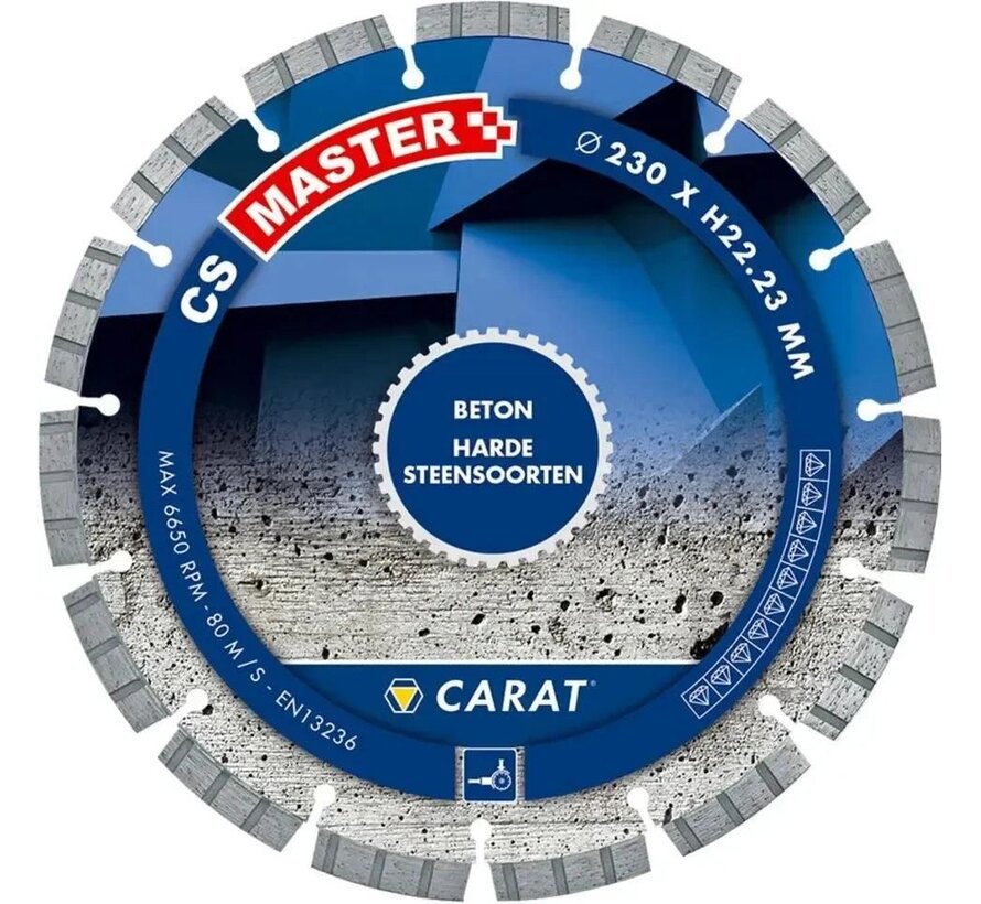 Carat CS Master Diamantschijf 230 × 22,23 mm – beton, droog
