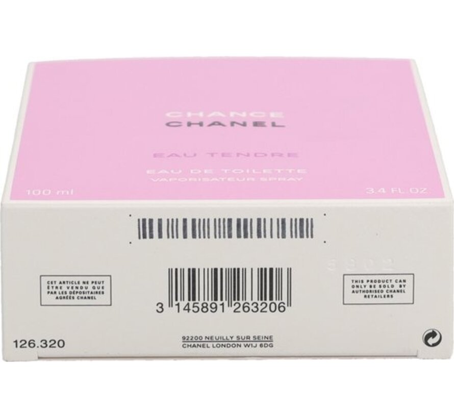 CHANEL Chance Eau Tendre Eau de Toilette 100 ml – Grapefruit, Kweepeer & Jasmijn