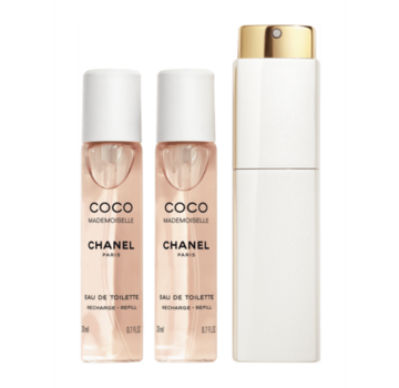 CHANEL Coco Mademoiselle EDT Twist and Spray 3 × 20 ml – Navulbare Tasverstuiver