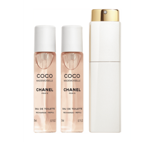 CHANEL Coco Mademoiselle EDT Twist and Spray 3 × 20 ml – Navulbare Tasverstuiver
