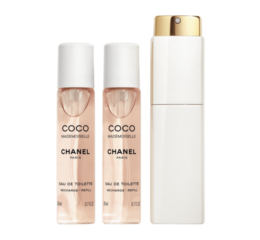 CHANEL Coco Mademoiselle EDT Twist and Spray 3 × 20 ml – Navulbare Tasverstuiver