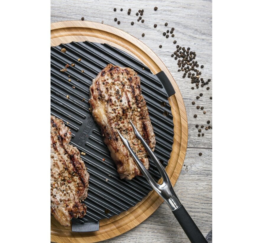 COBB Grillplaat+ 26 cm CO-418 – Geribbelde Aluminium Grillplaat