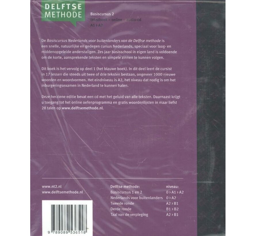De Delftse Methode Basiscursus 2 Tekstboek A1–A2 + Online