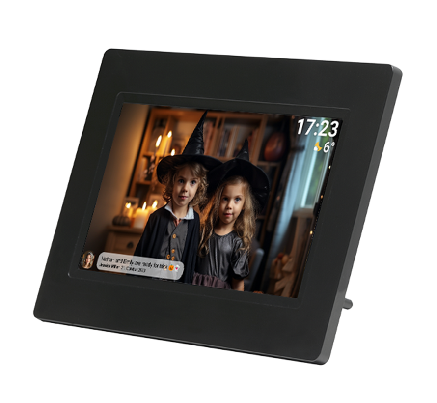 Denver PFF-710BLACK Frameo Digitale Fotolijst – 7 inch IPS Touchscreen – 8 GB – Zwart