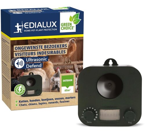 Edialux Ultrasonic Defend Solar – Ultrasone Dierenverjager 60 m²