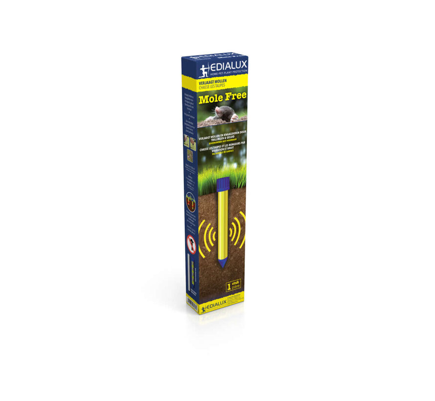 Edialux Sonic Defend Mole Free – Batterij Mollenverjager tot 1200 m²