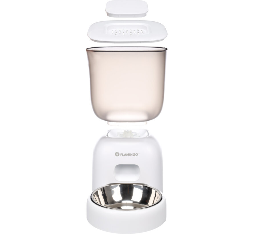 Flamingo Blido Automatische Voerautomaat 3 L Wit – Timer & Stemopname