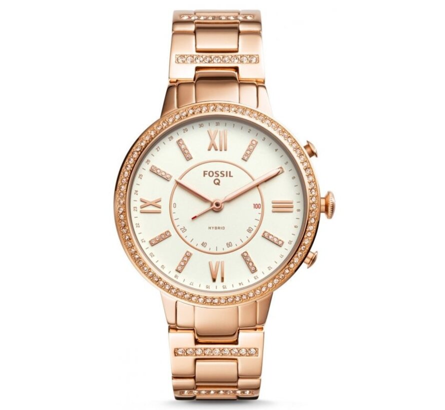 Fossil Q Virginia FTW5010 Hybride Smartwatch Dames – Roségoud 36 mm