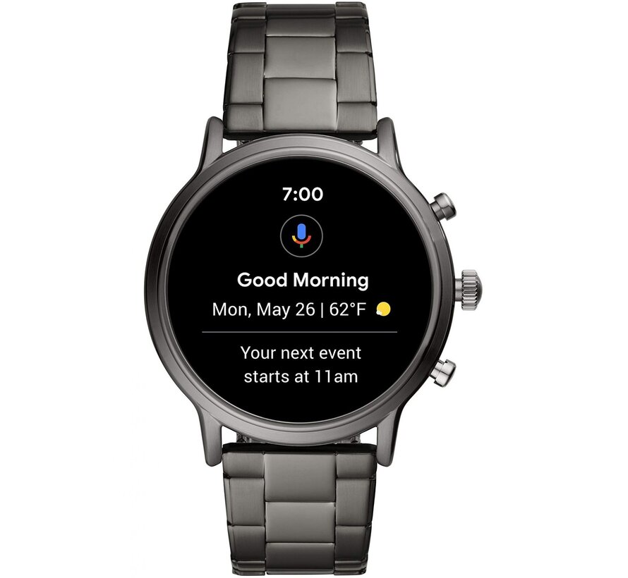 Fossil Gen 5 Carlyle HR FTW4024 Smartwatch – Smoke RVS 44 mm