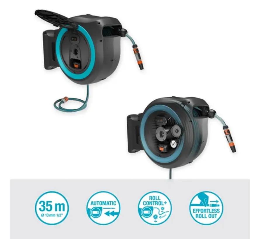 GARDENA PowerRoll XL P4A Accu Wandslangenbox 35 m – Solo