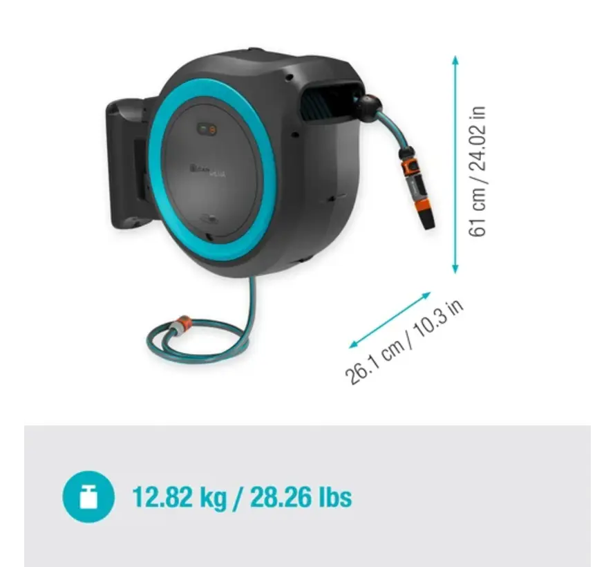 GARDENA PowerRoll XL P4A Accu Wandslangenbox 35 m – Solo