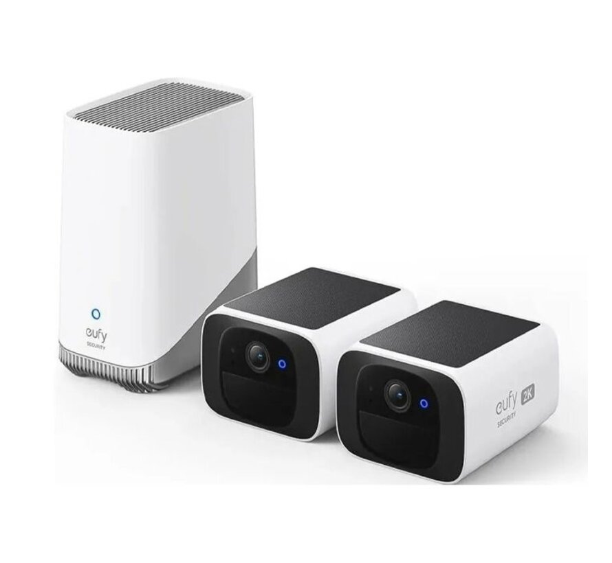 eufy SoloCam S220 2-pack + HomeBase 3 – 2K zonnecamera-set