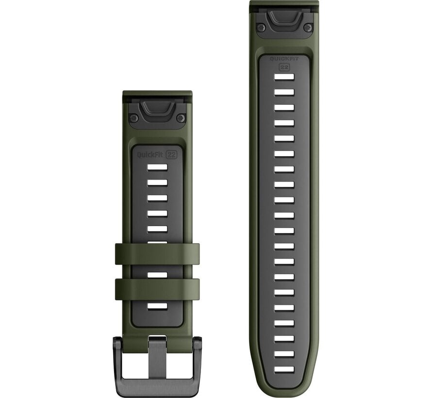 Garmin QuickFit 22 mm Siliconen Horlogeband Moss/Graphite