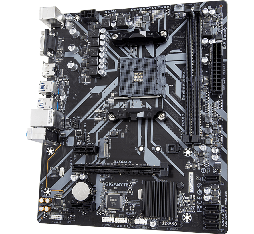 Gigabyte B450M H Micro-ATX Moederbord AM4