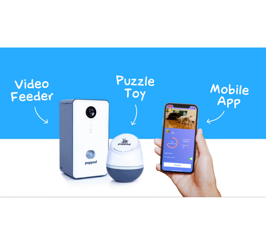 PupPod Rocker & Feeder interactieve hondentrainer met 1080p-camera