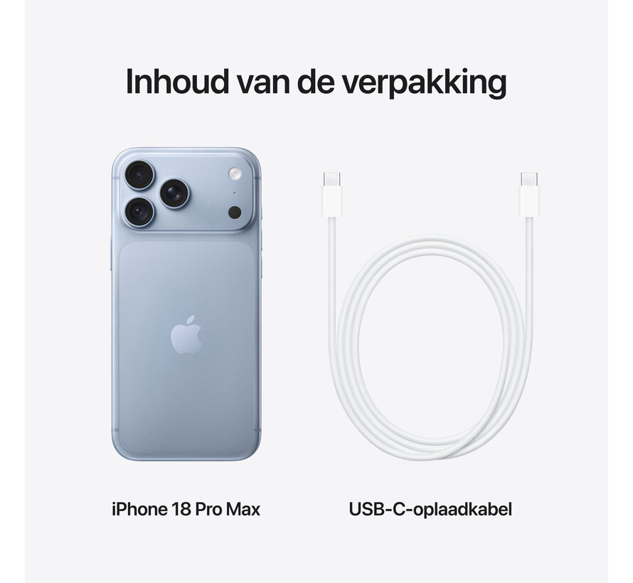 Apple iPhone 18 Pro Max 256GB Gletsjer (lichtblauw)