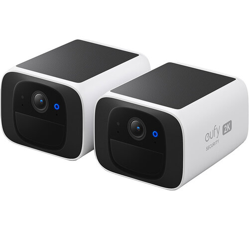 Eufy SoloCam S220 Solar 2-Pack Wit – twee draadloze 2K-buitencamera’s met zonnepaneel