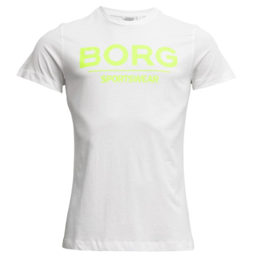 Bjorn Borg Heren T-shirt Samir Wit Fluor