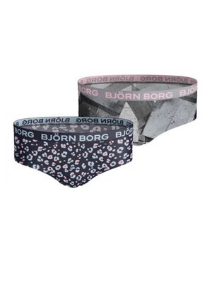 Bjorn Borg Meisjes Hipster 2-Pack – Print & Grijs