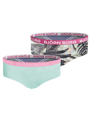 Bjorn Borg Meisjes Hipster 2-Pack – Mint & Print