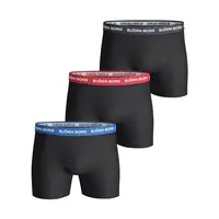 3-Pack Boxers – Zwart met Gekleurde Tailleband