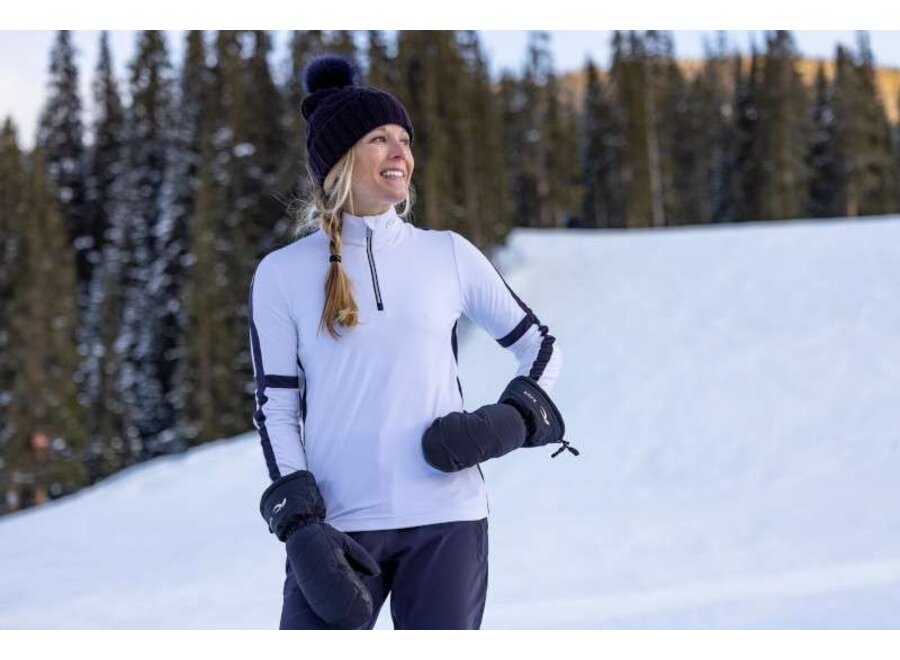 Race Half-Zip Wmn White Deep Space