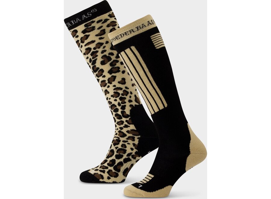 Ski Socks 2-pack Panther Brown