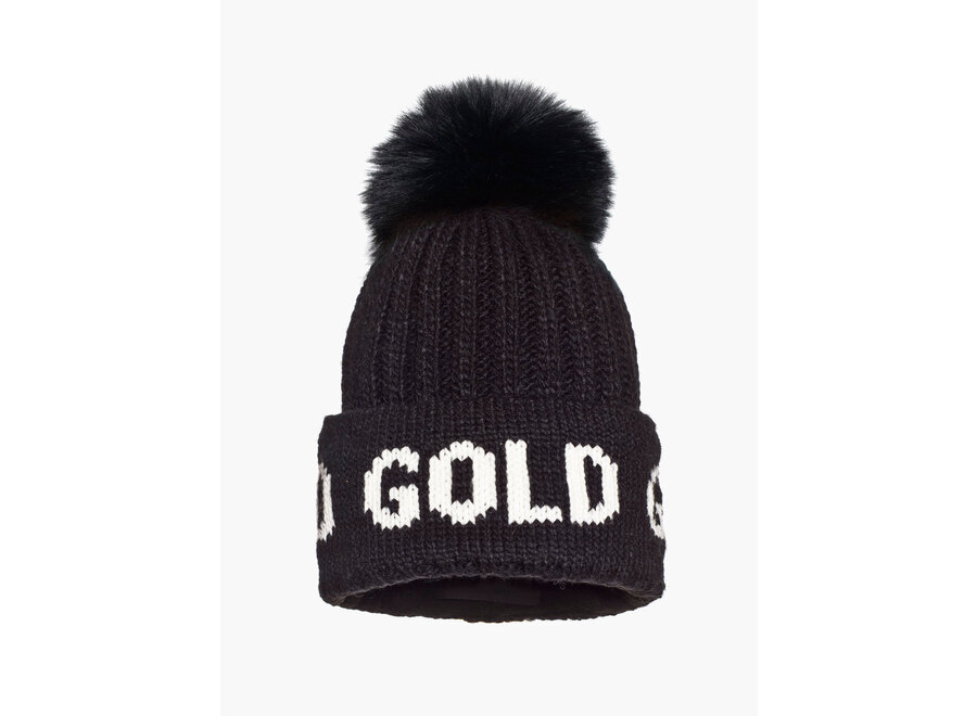 Hodd Beanie Faux Pom Black