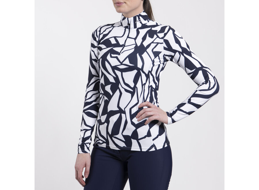 Women  Motion Print Hallf zip