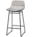 HKLIVING Kussens wire bar stool comfort kit pebble