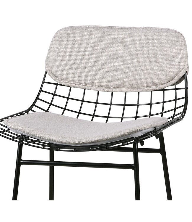 HKLIVING Kussens wire bar stool comfort kit pebble