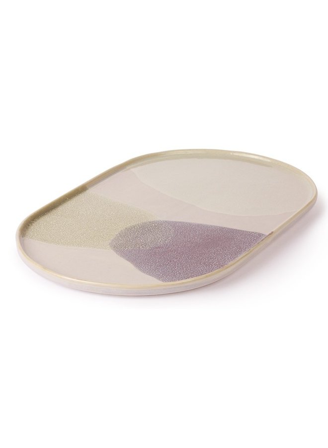 Bord gallery ceramics: oval dinner plate green/lilac