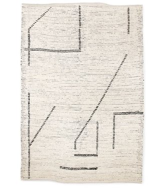 HKLIVING Vloerkleed hand woven cotton rug cream/charcoal (200x300)