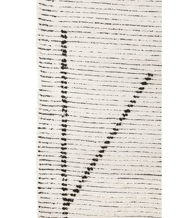 HKLIVING Vloerkleed hand woven cotton rug cream/charcoal (200x300)