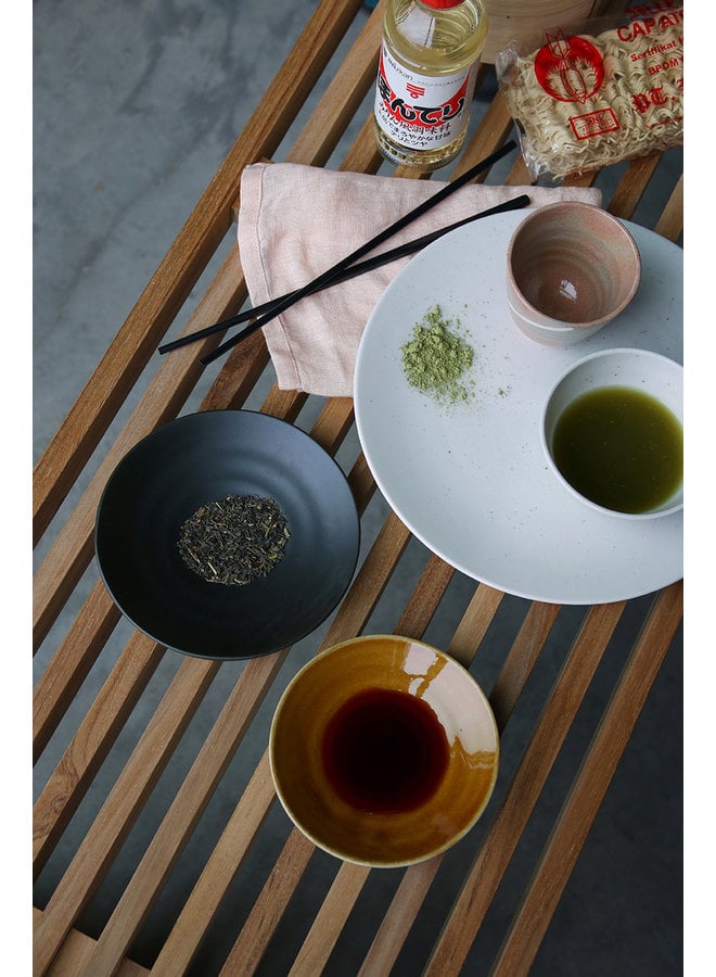 Bord Kyoto ceramics: japanese dessert plate matt black