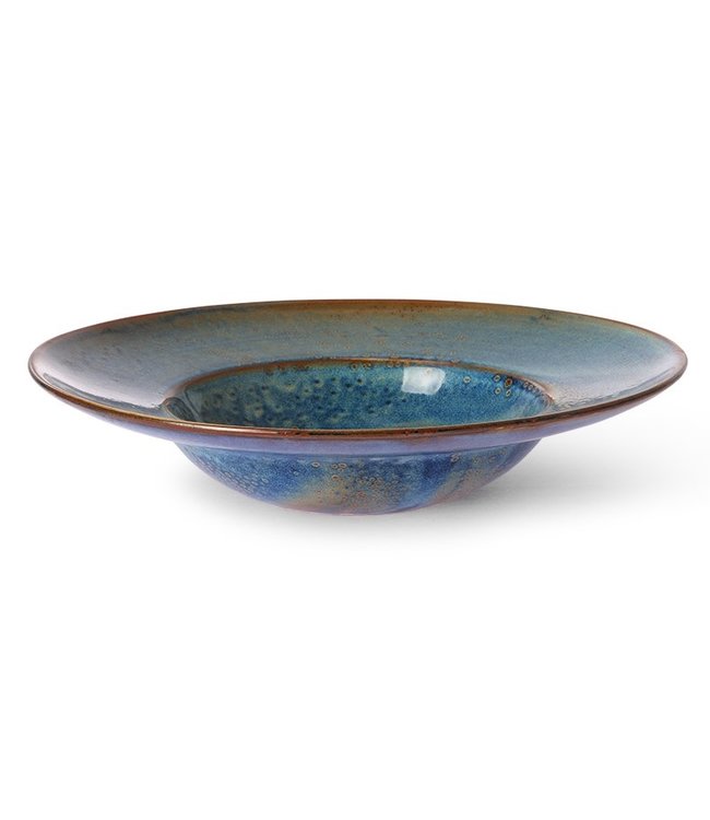 HKLIVING Bord Chef ceramics: pasta plate rustic blue