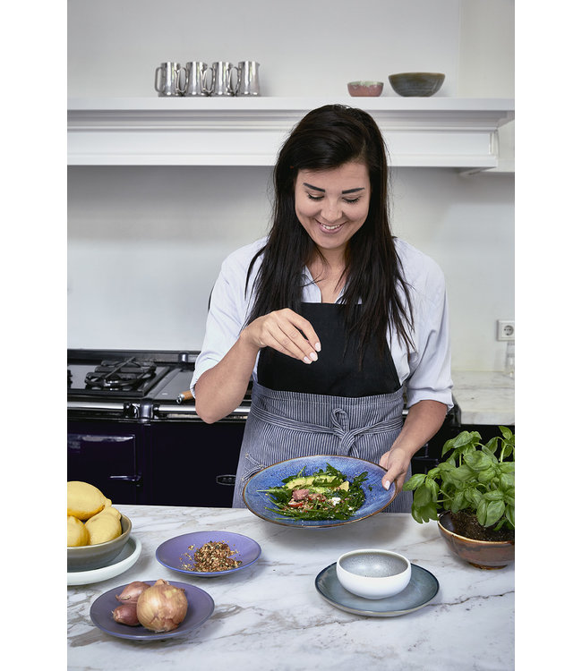 HKLIVING Bord Chef ceramics: pasta plate rustic blue